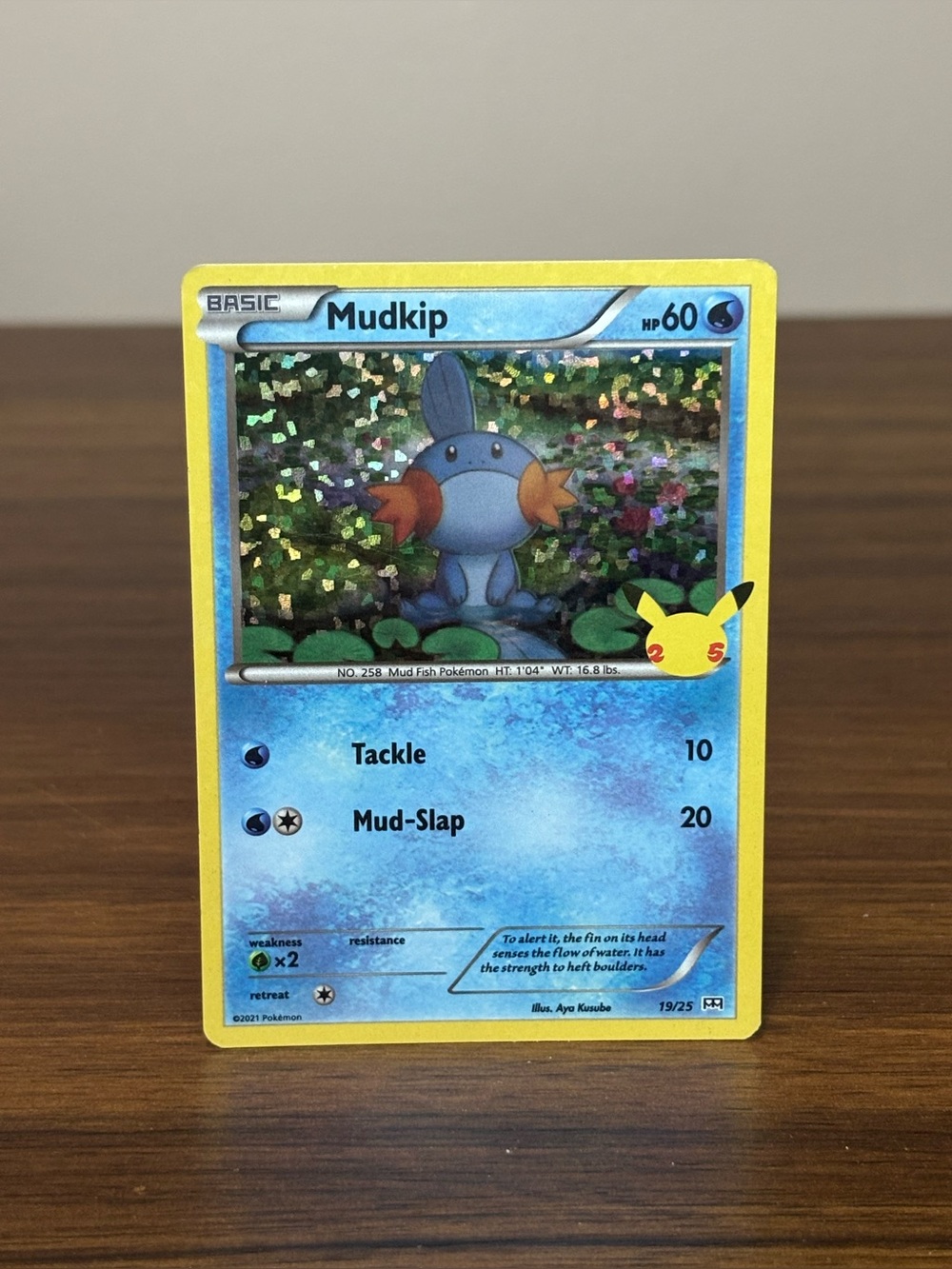 Mudkip Pokemon TCG 25th Anniversary Promo 19/25 Holo & Holo Bleed